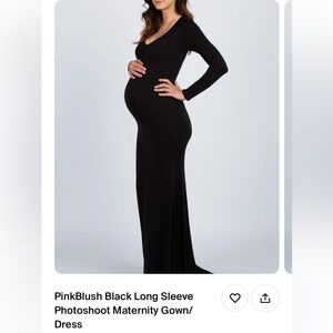 BRAND NEW Pinkblush Black Long Sleeve Maternity Gown